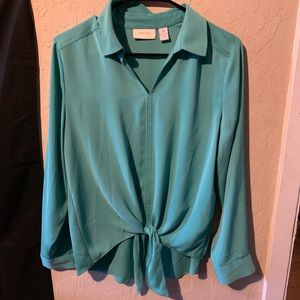 Chico’s teal blouse